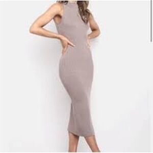 Petal and Pup Sleeveless Taupe Dress